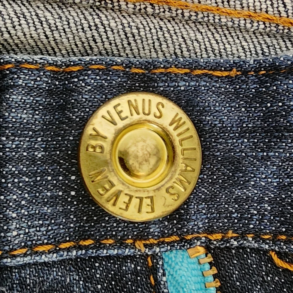 EleVen by Venus Williams Skirt Pocket Logo Graphic Denim Jean Plus Size 14